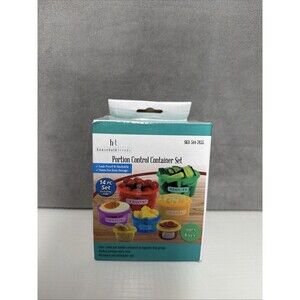Portion Control  14 Pc Container Set With Lids Color Coded Microwave & Dw Safe